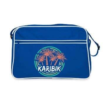 Urlaub Karibik - Retro Tasche - Blau/Weiß - Vorne