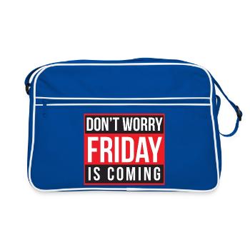 Ne t’inquiète pas, vendredi arrive - Sac Retro - bleu/blanc - Devant