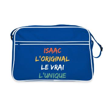 Isaac Original Der Wahre Der Eine - Retro Tasche - Blau/Weiß - Vorne