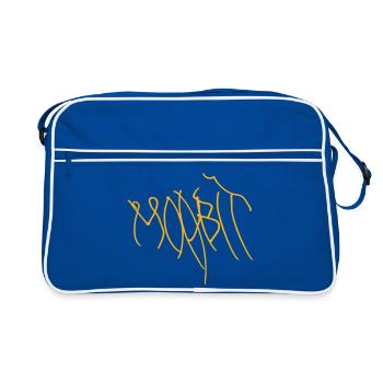 Berlin Moabit Hoodie - Retro Tasche - Blau/Weiß - Vorne
