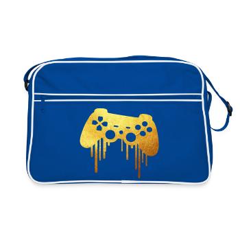 Gold player gamer - Retro Bag - blue/white - Front