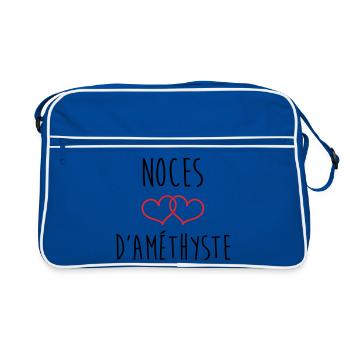 Noces d’améthyste 48 ans de mariage - Sac Retro - bleu/blanc - Devant