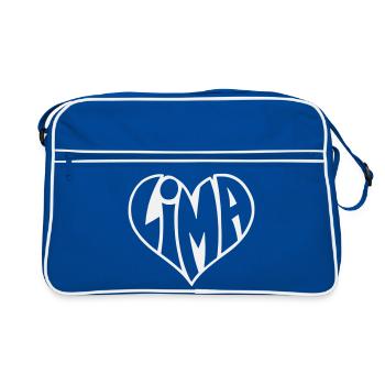 Lima Herz Typo - Retro Tasche - Blau/Weiß - Vorne