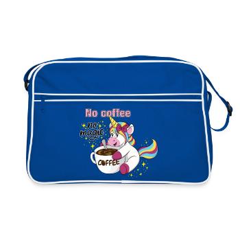 Licorne de café sans café sans magie - Sac Retro - bleu/blanc - Devant