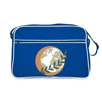 Green Peace Globe - Retro Tasche - Blau/Weiß - Vorne