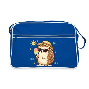Hérisson d’été avec glace à l’échinacée - Sac Retro - bleu/blanc - Devant
