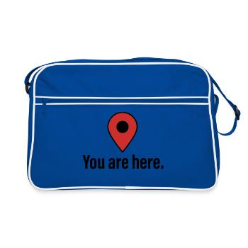 T-shirt Humour Vous Êtes Ici Map Pin - Sac Retro - bleu/blanc - Devant