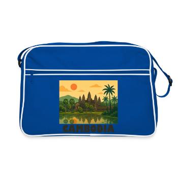 Cambodge Angkor Wat - Sac Retro - bleu/blanc - Devant