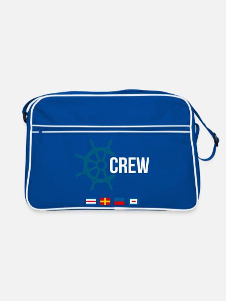 Équipage – Conception de drapeau de signalisation maritime - Sac Retro - bleu/blanc - Devant