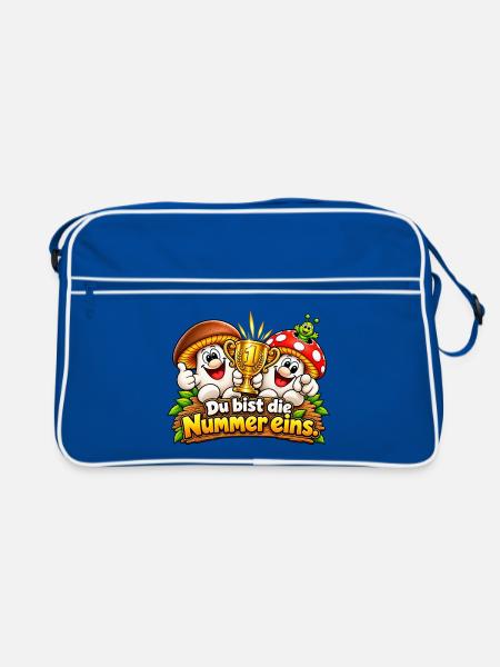 1000206579 - Retro Tasche - Blau/Weiß