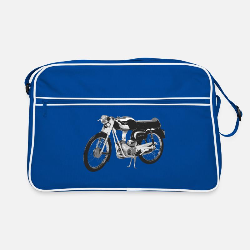 Moped 2 - Retro Tasche - Blau/Weiß