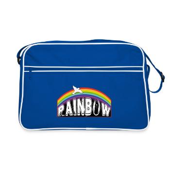 Lettrage RAINBOW avec pigeon - Sac Retro - bleu/blanc - Devant