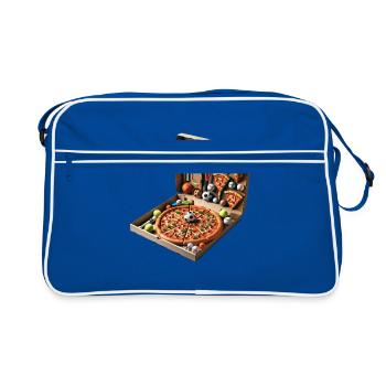 Professionnel de l’activité des amateurs de pizza - Sac Retro - bleu/blanc - Devant