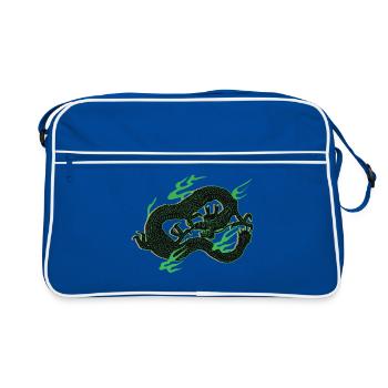 Green dragon - Retro Bag - blue/white - Front