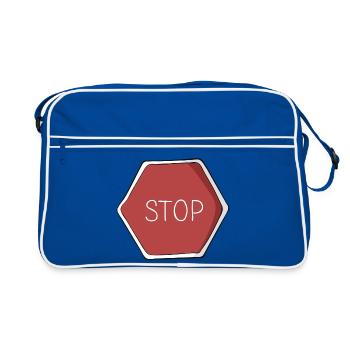 stop - Retro Bag - blue/white - Front