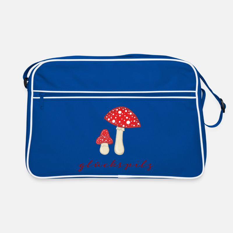 Glückspilz Rotpilz Duo - Retro Tasche - Blau/Weiß