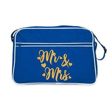 Mr And Mrs relief black gold à personnaliser - Sac Retro - bleu/blanc - Devant