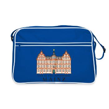Mainz, City of Book Printing, Germany - Retro Bag - blue/white - Front