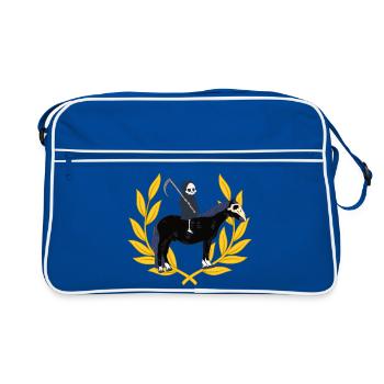 cavalier mort faucheuse cheval laurier couronne halloween - Sac Retro - bleu/blanc - Devant