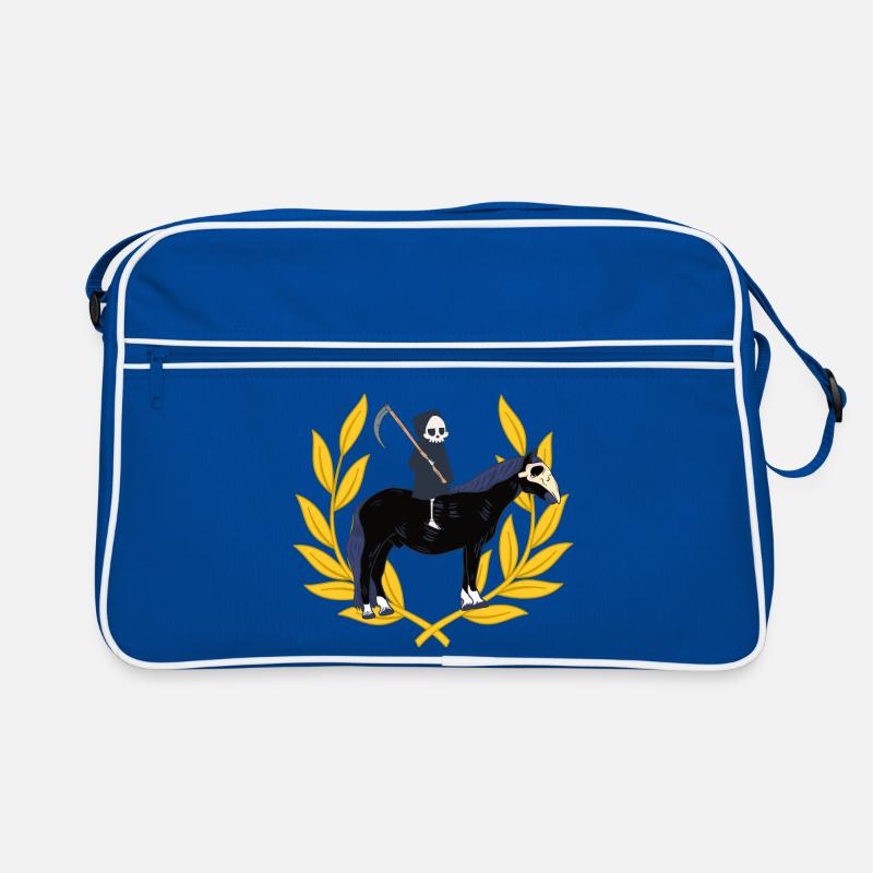 Reiter Tod Sensenmann Pferd Lorbeerkranz Halloween Retro Tasche