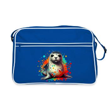 Phoque - Sac Retro - bleu/blanc - Devant