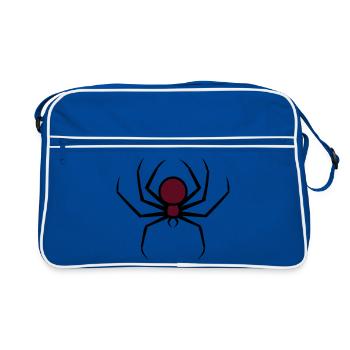 Spooky Halloween Creepy Goth Spider - Retro Bag - blue/white - Front