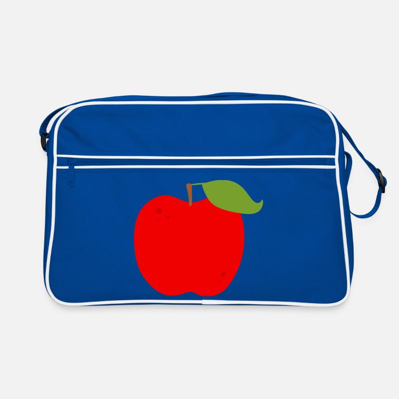Vivid Red Apple Illustration Retro Bag