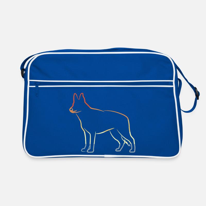 German Shepherd Drawing Retro Bag