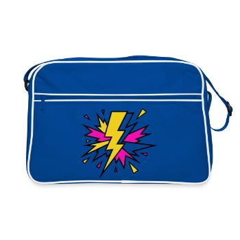 Explosion de néons à faisceau jaune - Sac Retro - bleu/blanc - Devant