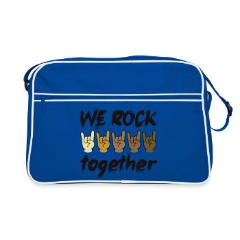 We Rock Together Diversity Inclusion Cohesion - Retro Bag - blue/white - Front