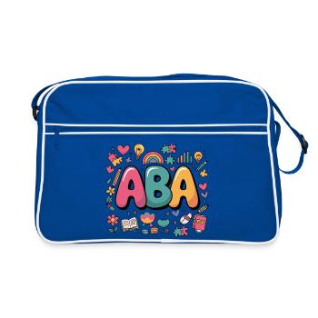 Fier thérapeute ABA en action - Sac Retro - bleu/blanc - Devant