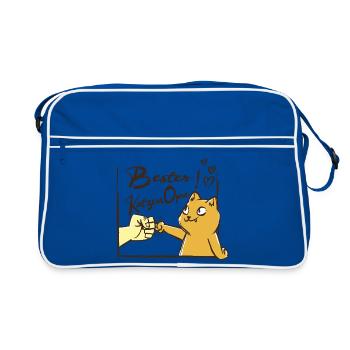 Chat Grand-père Cadeau Chats Grand-père Amoureux des chats - Sac Retro - bleu/blanc - Devant