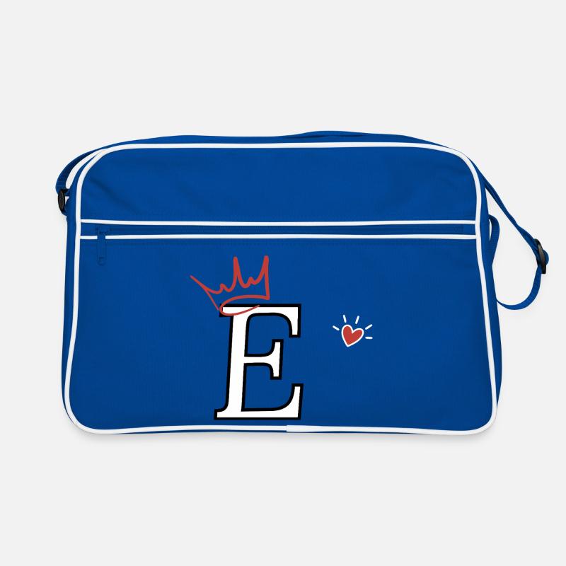 Buchstabe e Kronenherz Retro Tasche
