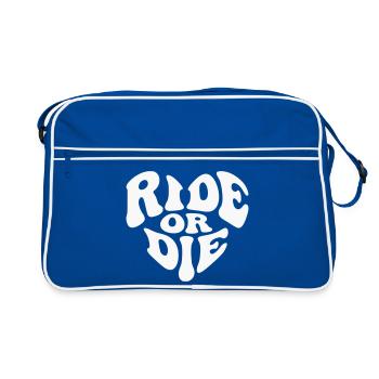 Ride or Die Heart Loyalty - Couleur personnalisable - Sac Retro - bleu/blanc - Devant