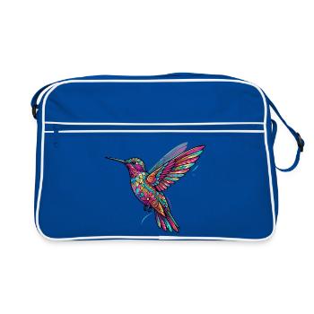 Motif kaléidoscope de colibri Colibri Vol coloré - Sac Retro - bleu/blanc - Devant