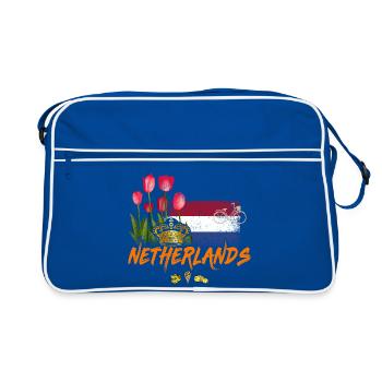 Souvenir de tulipe du drapeau néerlandais vintage des Pays-Bas - Sac Retro - bleu/blanc - Devant
