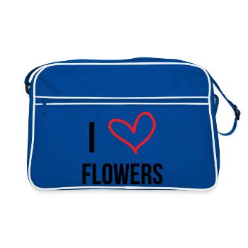 I love flowers passion nature et fleurs - Sac Retro - bleu/blanc - Devant