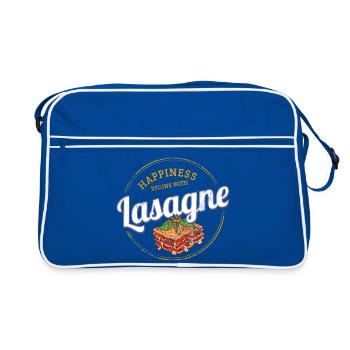 Plat de lasagne Vintage Italie Retro Pasta Design - Sac Retro - bleu/blanc - Devant
