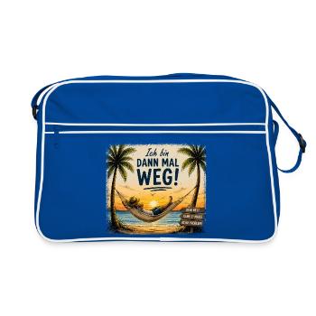  Ich Bin Dann Mal Weg Kein Netz Keine Emails Keine - Retro Tasche - Blau/Weiß - Vorne