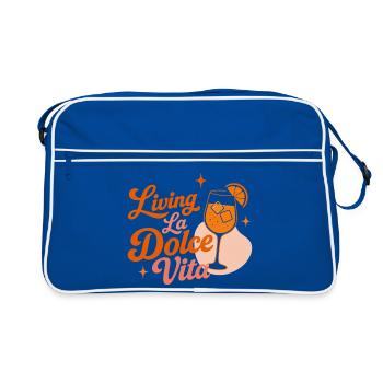 Dolce Vita Spritz  - Retro Tasche - Blau/Weiß - Vorne