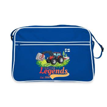 Traktorlegenden Finnland - Retro Tasche - Blau/Weiß - Vorne