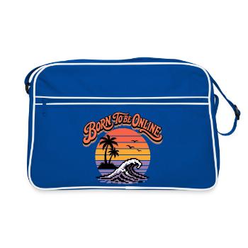 Born to Be Online Retro Sunset Surf - Retro Tasche - Blau/Weiß - Vorne