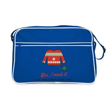 Ja, ich habe ihn zum nordischen Pullover gemacht - Retro Tasche - Blau/Weiß - Vorne