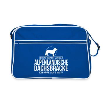 ALPENLÄNDISCHE DACHSBRACKE wuff - Retro Tasche - Blau/Weiß - Vorne