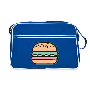 Burger Illustration - Sac Retro - bleu/blanc - Devant