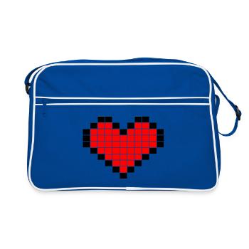 Coeur Pixel Art - Sac Retro - bleu/blanc - Devant