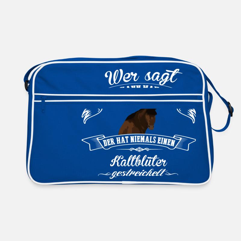 Kaltblüter Glück - Retro Tasche - Blau/Weiß