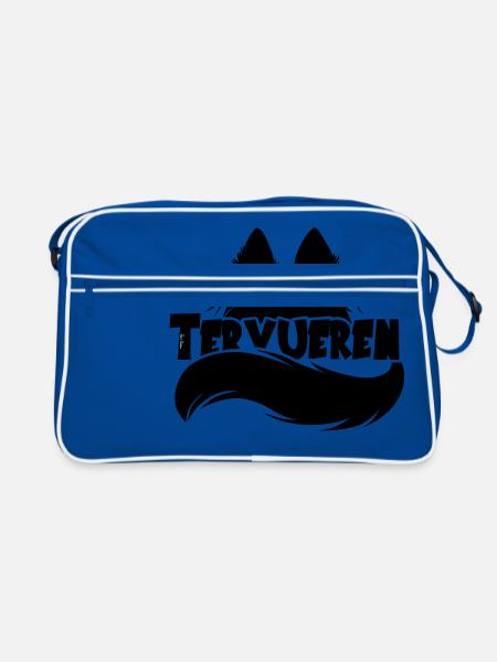 Tervuren Silhouette - Schwarz - Retro Tasche - Blau/Weiß - Vorne