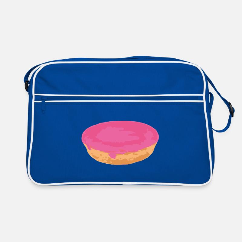 Snack-Attacke: der rosa Kuchen aus der Kantine! - Retro Tasche - Blau/Weiß
