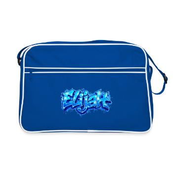 ELIJAH GRAFFITI NAME FOR PERFECT GIFT PRINTABLE  - Sac Retro - bleu/blanc - Devant